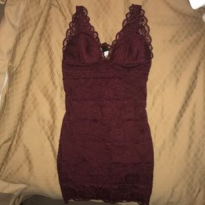 Burgundy Bebe dress